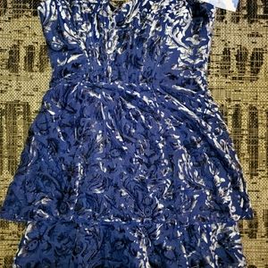 Majorelle Midnight blue velvet Martha mini dress